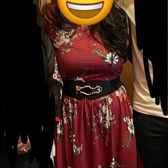 ZESICA Floral Print Maxi Dress with Pockets | Long Sleeve | Size L - Picture 4 of 4